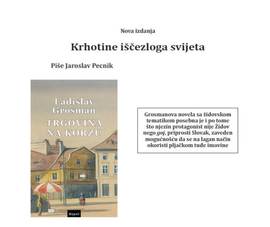 Jaroslav Pecnik o knjizi “Trgovina na korzu”