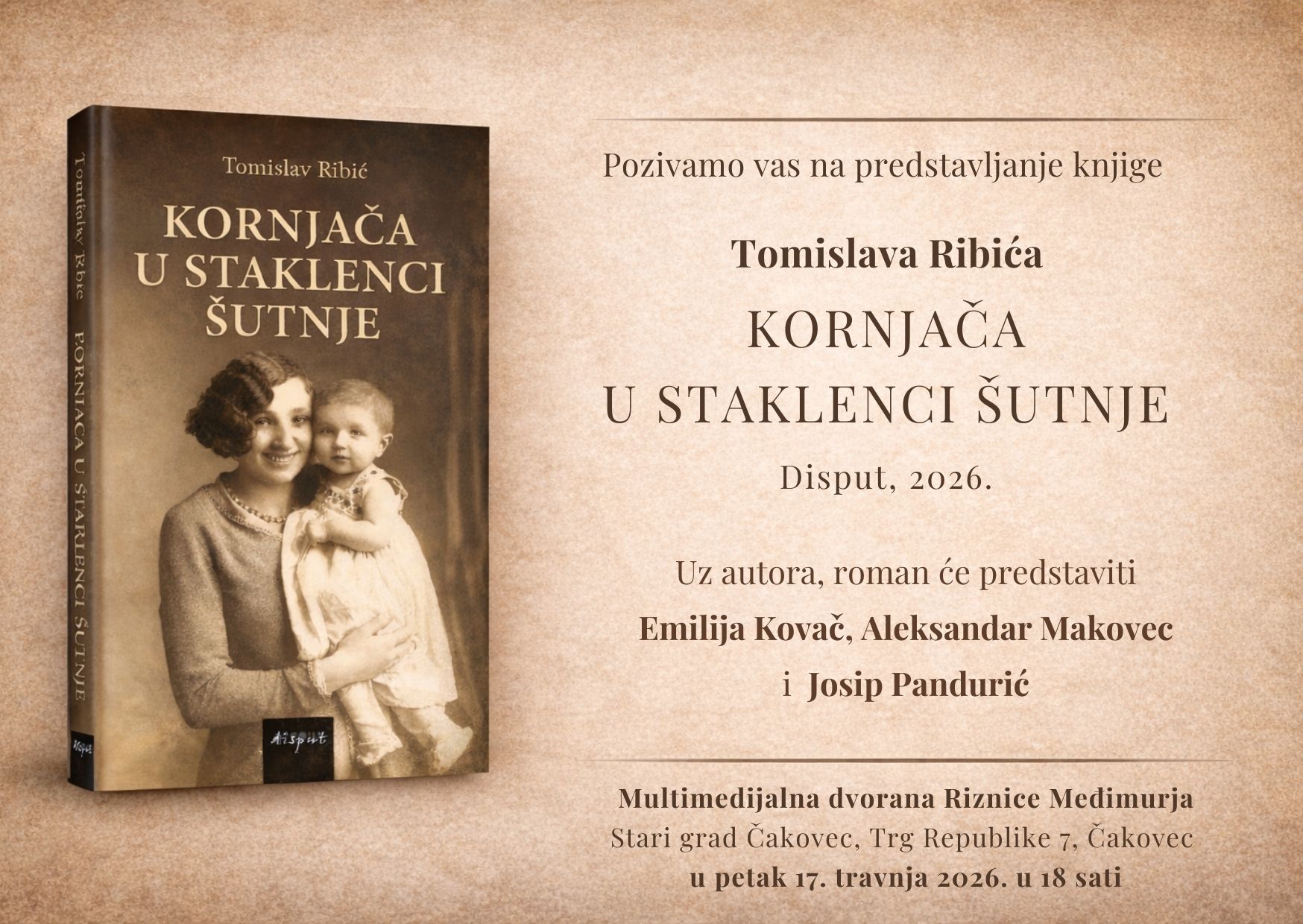 Predstavljanje romana “Kornjača u staklenci šutnje” Tomislava Ribića